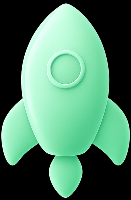 Mint rocket illustration